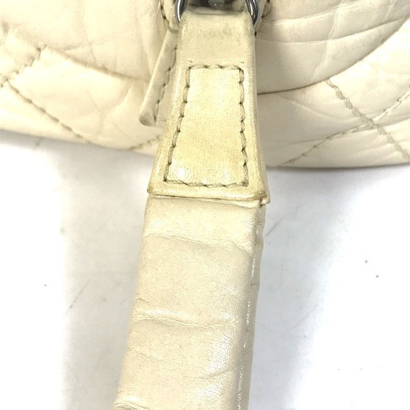 CHANEL Cream Leather Logo Boston Bag - Picture 9 of 16